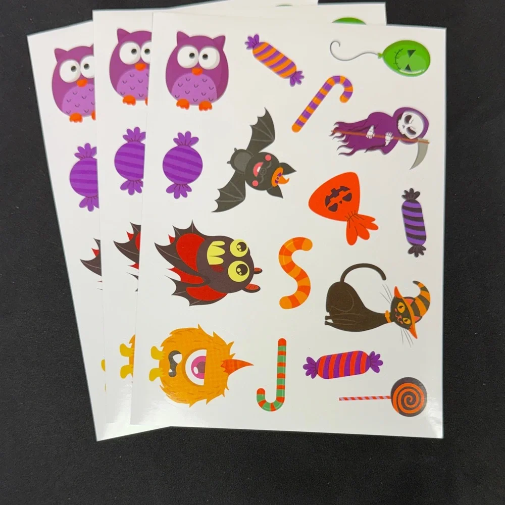 Halloween Party Sticker Set - Multicolor 3 pages of each design 12 total pages